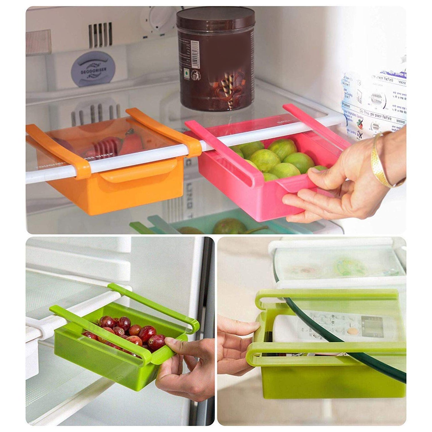 0160 Adjustable Expandable Fridge Storage Basket Multipurpose webline Refrigerator Tool Tray Sliding Drawer Under Shelf Fridge Space Saver Plastic Food Organizer Basket (4 Pc) 0160 Adjustable Expandable Fridge Storage Basket Multipurpose webline Refrigerator Tool Tray Sliding Drawer Under Shelf Fridge Space Saver Plastic Food Organizer Basket (4 Pc)